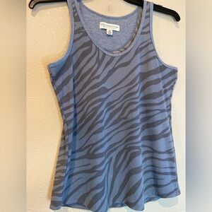 Live Love Lounge~Karen Neuburger~Soft Two-Tone Zebra Print Tank Top~Size M